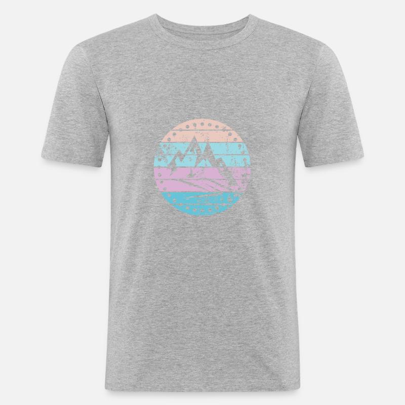 Berg - Männer Slim Fit T-Shirt - Grau meliert