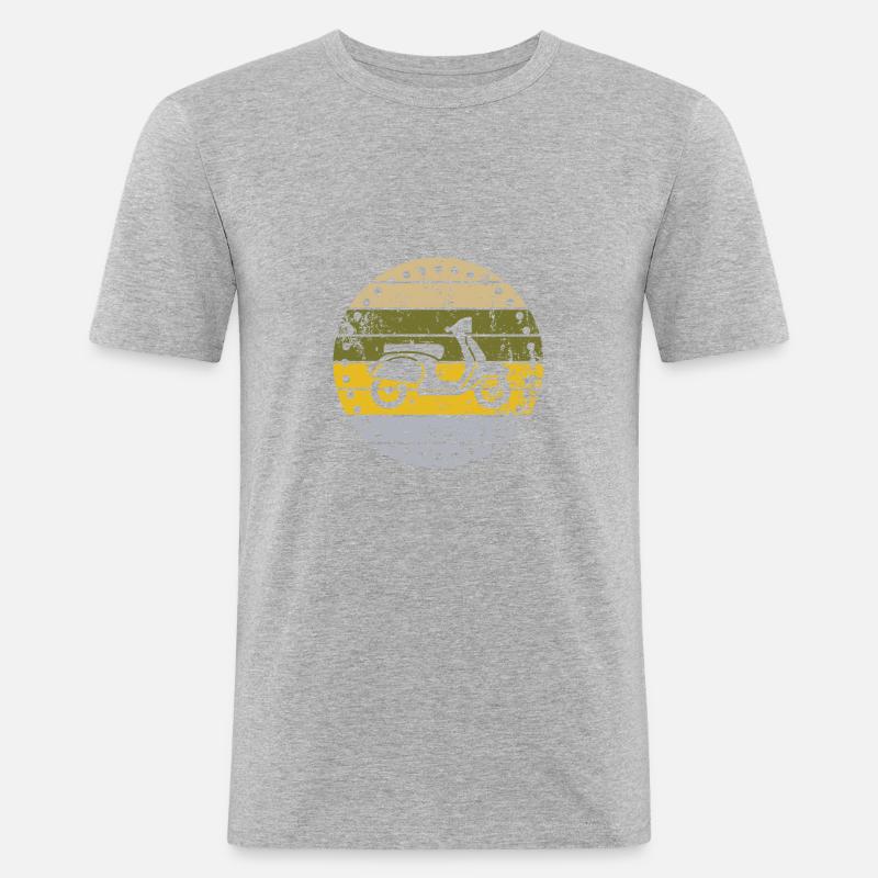 Motorrad - Männer Slim Fit T-Shirt - Grau meliert
