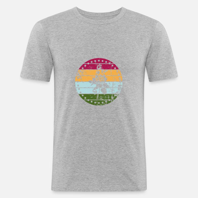 Rose - Männer Slim Fit T-Shirt - Grau meliert