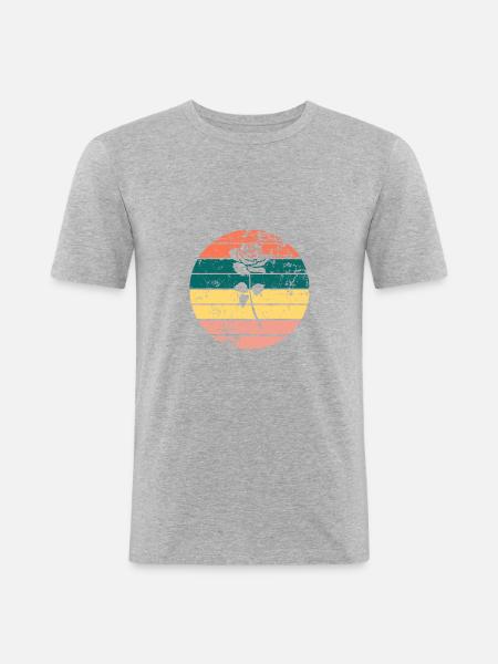 Rose - T-shirt près du corps Homme - gris chiné