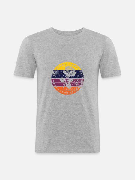 Rose - T-shirt près du corps Homme - gris chiné