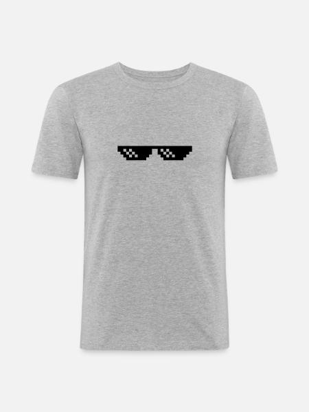 Thug Live Shades - Men's Slim Fit T-Shirt - heather grey