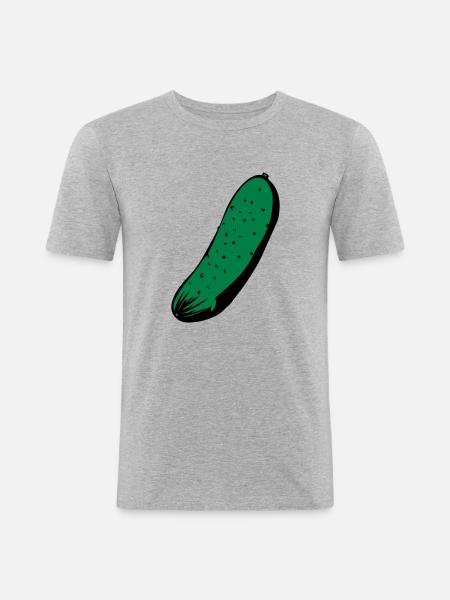 Gurke - Männer Slim Fit T-Shirt - Grau meliert