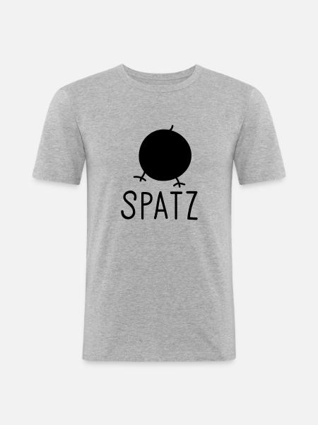 Spatz - Männer Slim Fit T-Shirt - Grau meliert
