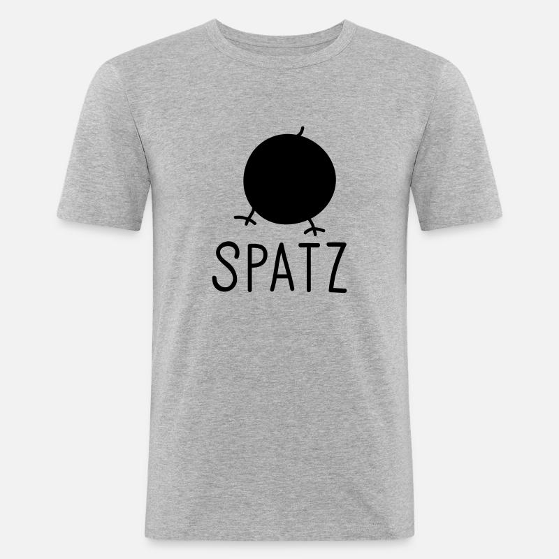 Spatz - Männer Slim Fit T-Shirt - Grau meliert