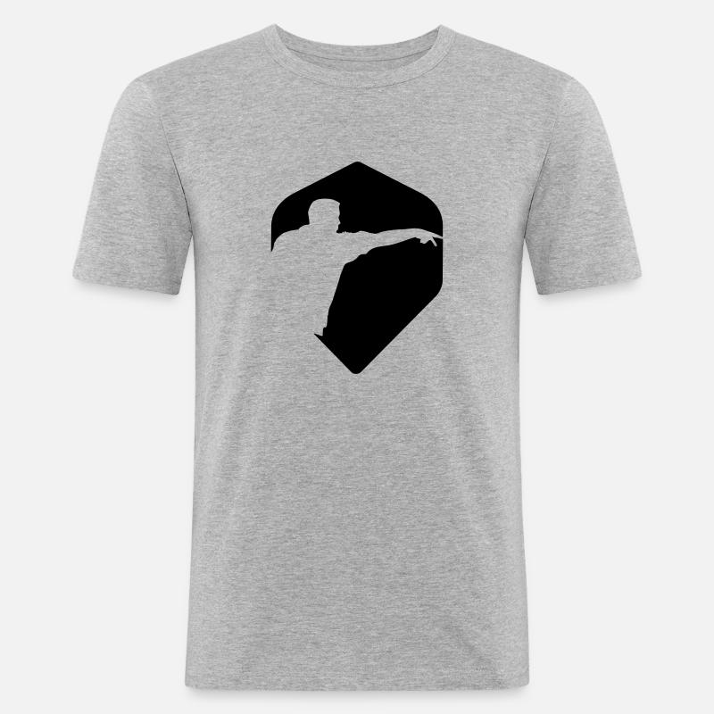 Darts Flight - Männer Slim Fit T-Shirt - Grau meliert