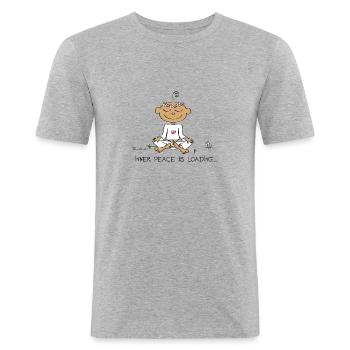 Inner Peace is Loading ... - Männer Slim Fit T-Shirt - Grau meliert - Vorne - Nik (191cm)
