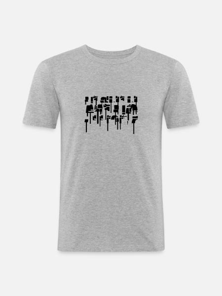 Abstraktes Graffiti - Männer Slim Fit T-Shirt - Grau meliert