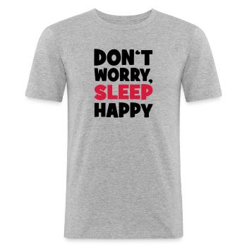 sleep - Men's Slim Fit T-Shirt - heather grey - Front - Nik (191cm)
