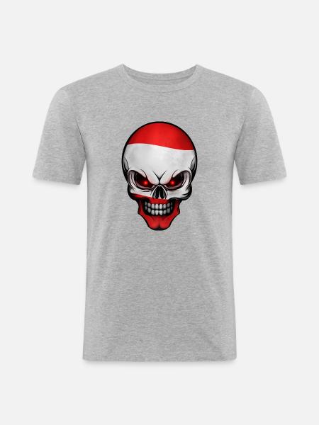 Skull Austria - Men's Slim Fit T-Shirt - heather grey