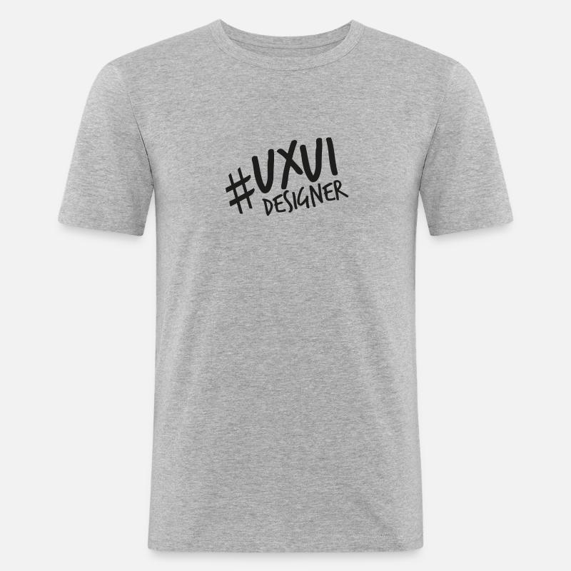 UX UI Designer | Designer. Programmierer - Männer Slim Fit T-Shirt - Grau meliert