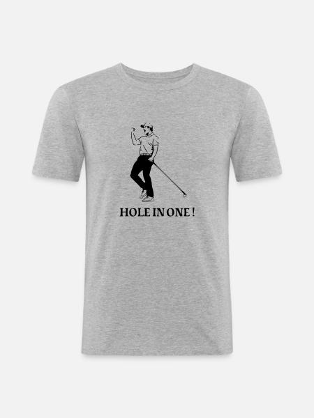 GOLF exults "Hole in one !" - Men's Slim Fit T-Shirt - heather grey