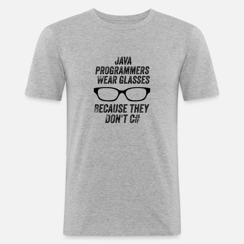 Funny Java Programmers - Men's Slim Fit T-Shirt - heather grey