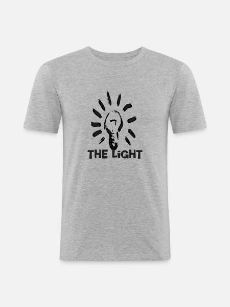 the light - Männer Slim Fit T-Shirt - Grau meliert