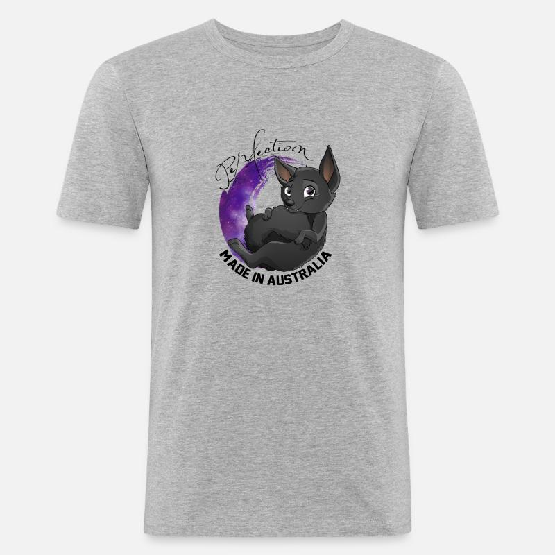 Kelpie Galaxy - Schwarz - Männer Slim Fit T-Shirt - Grau meliert