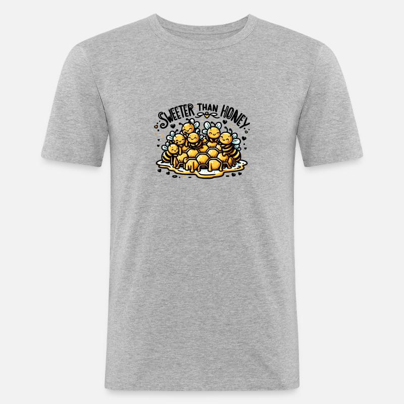 Plus doux que le miel - T-shirt près du corps Homme - gris chiné