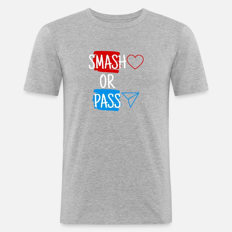 Smash or Pass - Männer Slim Fit T-Shirt - Grau meliert
