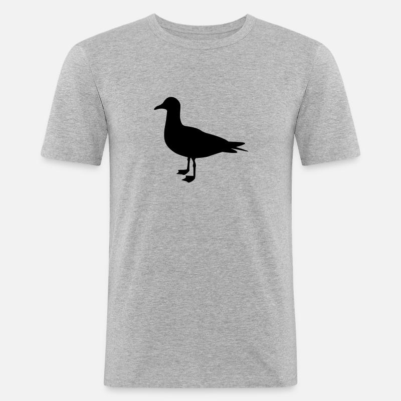 Möwe - Männer Slim Fit T-Shirt - Grau meliert