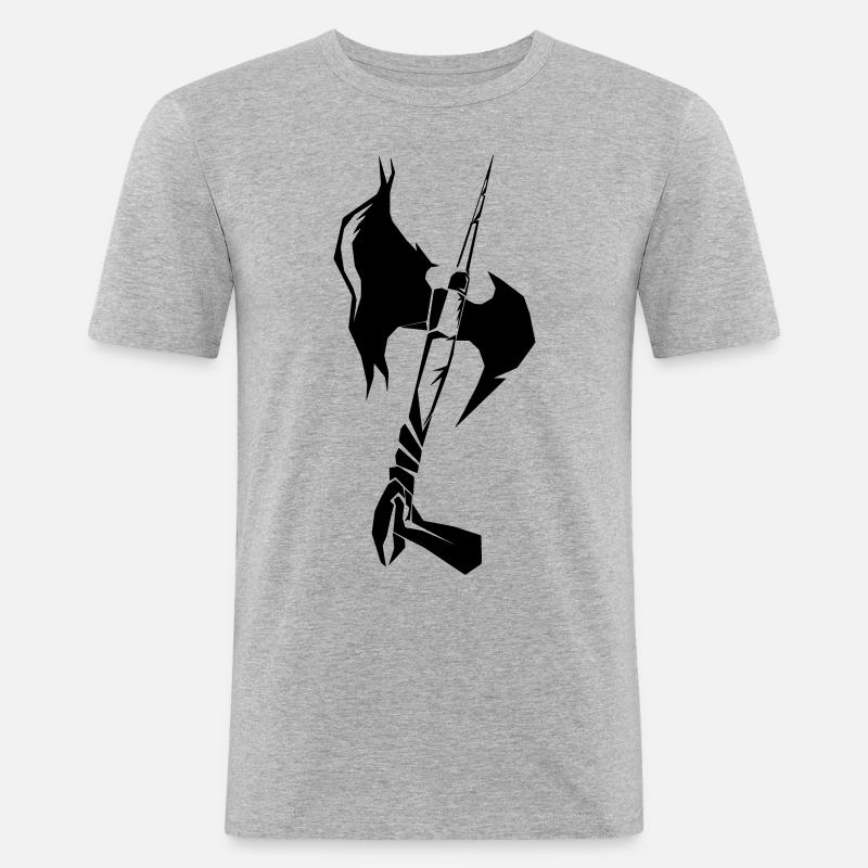 battleaxe - Männer Slim Fit T-Shirt - Grau meliert