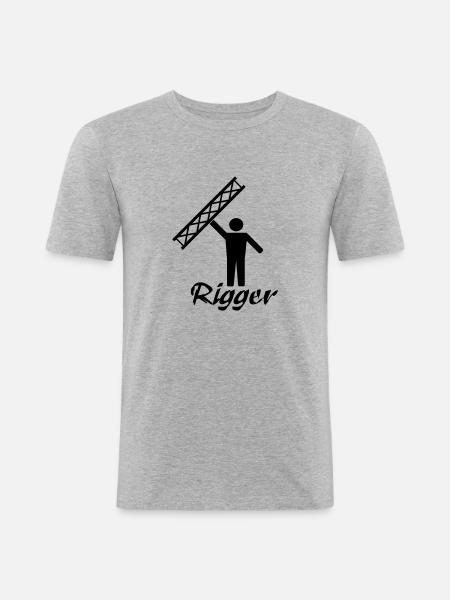 rigger - Männer Slim Fit T-Shirt - Grau meliert