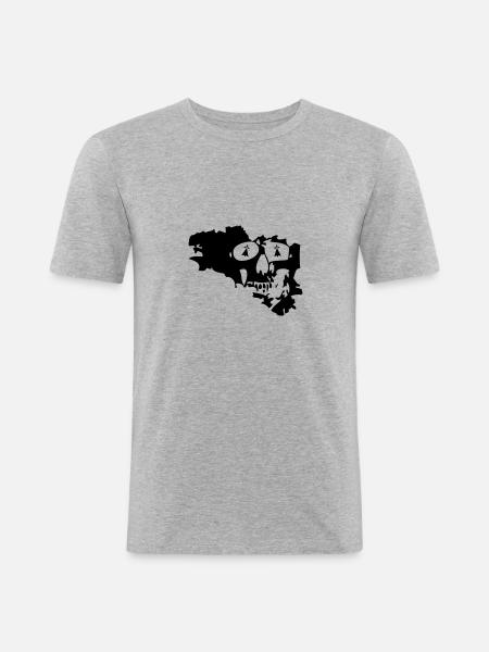 Brittany Breizh pirate - Men's Slim Fit T-Shirt - heather grey