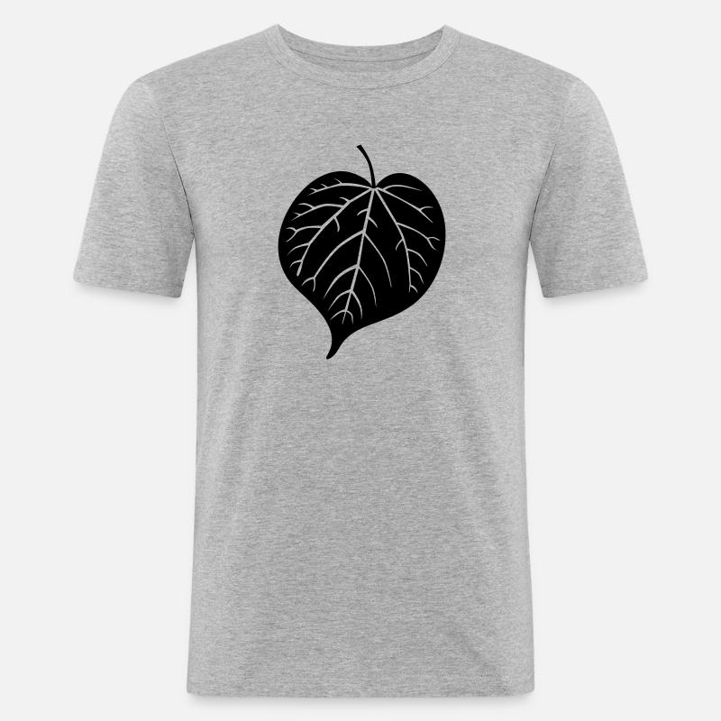 leaf 33 - Männer Slim Fit T-Shirt - Grau meliert