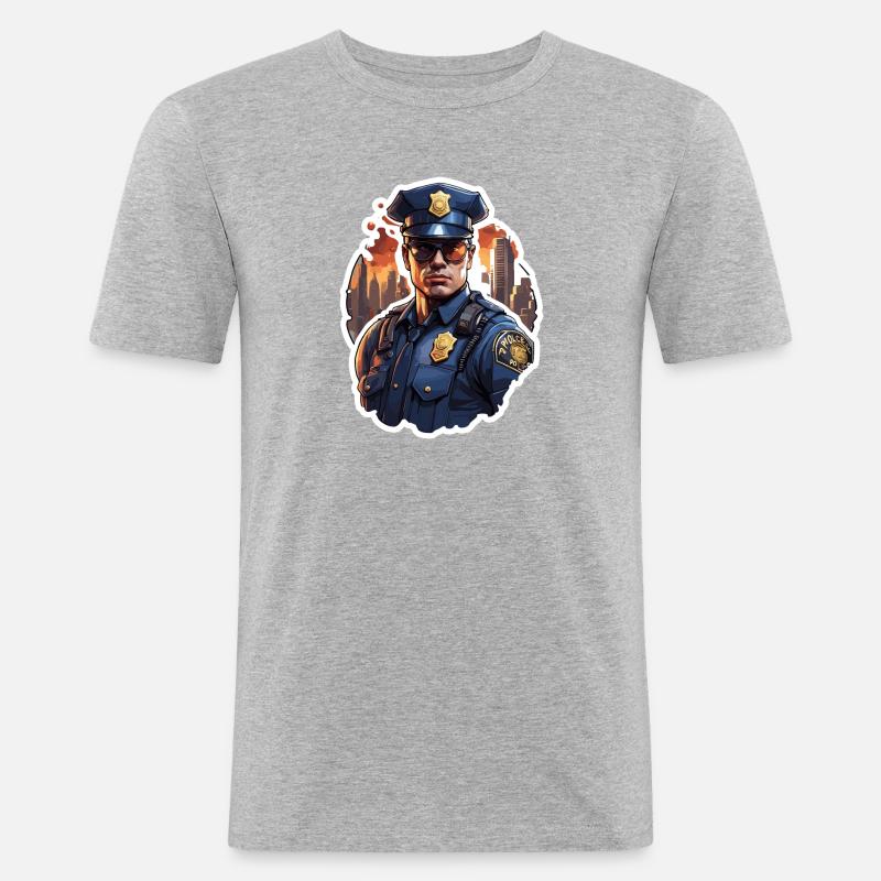 Polizei / Einsatz / Beruf / Job / Einsatzkräfte - Männer Slim Fit T-Shirt - Grau meliert