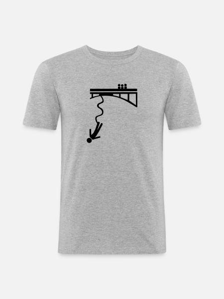Bungee jumping - Männer Slim Fit T-Shirt - Grau meliert
