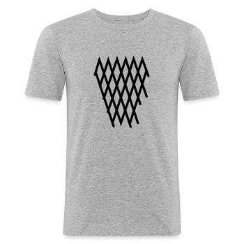 s'Gerippte Bembeltown #Apfelwein #Frankfurt - Männer Slim Fit T-Shirt - Grau meliert - Vorne - Nik (191cm)