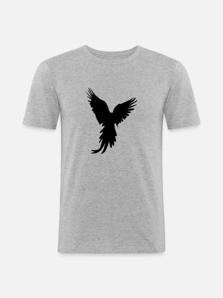 bird silhouette - Männer Slim Fit T-Shirt - Grau meliert