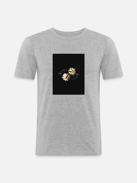 Cubes - Männer Slim Fit T-Shirt - Grau meliert