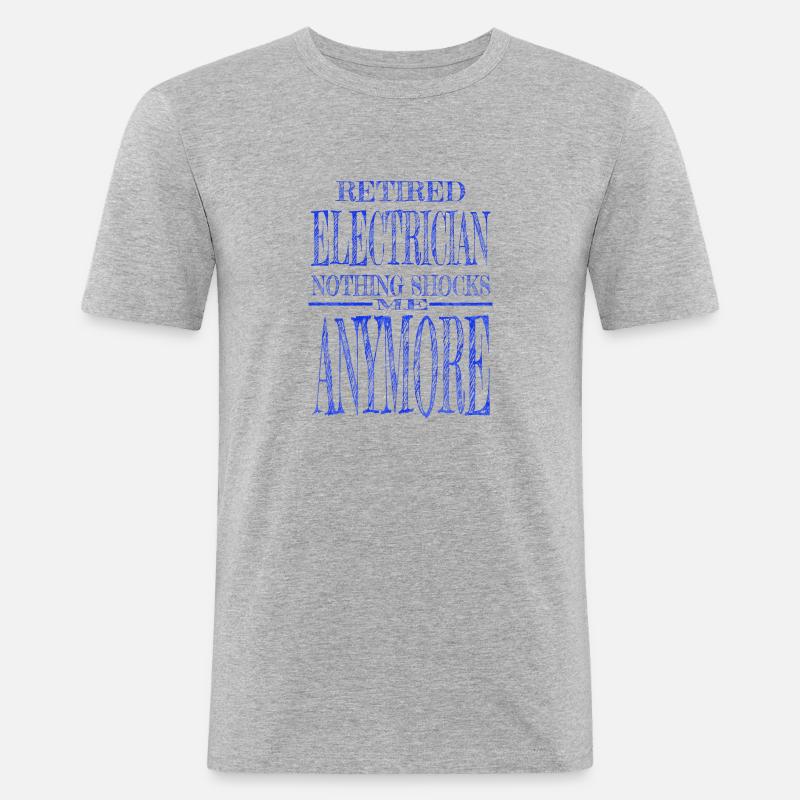 electric wire electrical engineer electrical - Männer Slim Fit T-Shirt - Grau meliert