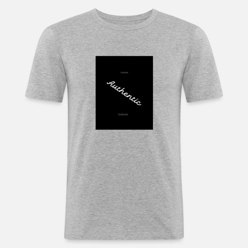 Authentic Gothic and Basic - Männer Slim Fit T-Shirt - Grau meliert