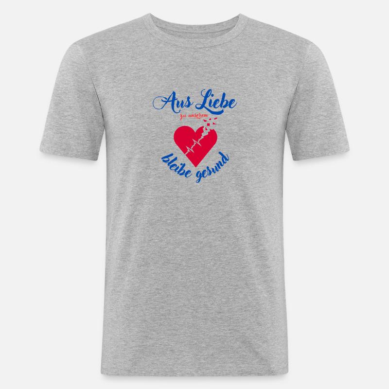 Ich bin ein Herzi - Männer Slim Fit T-Shirt - Grau meliert