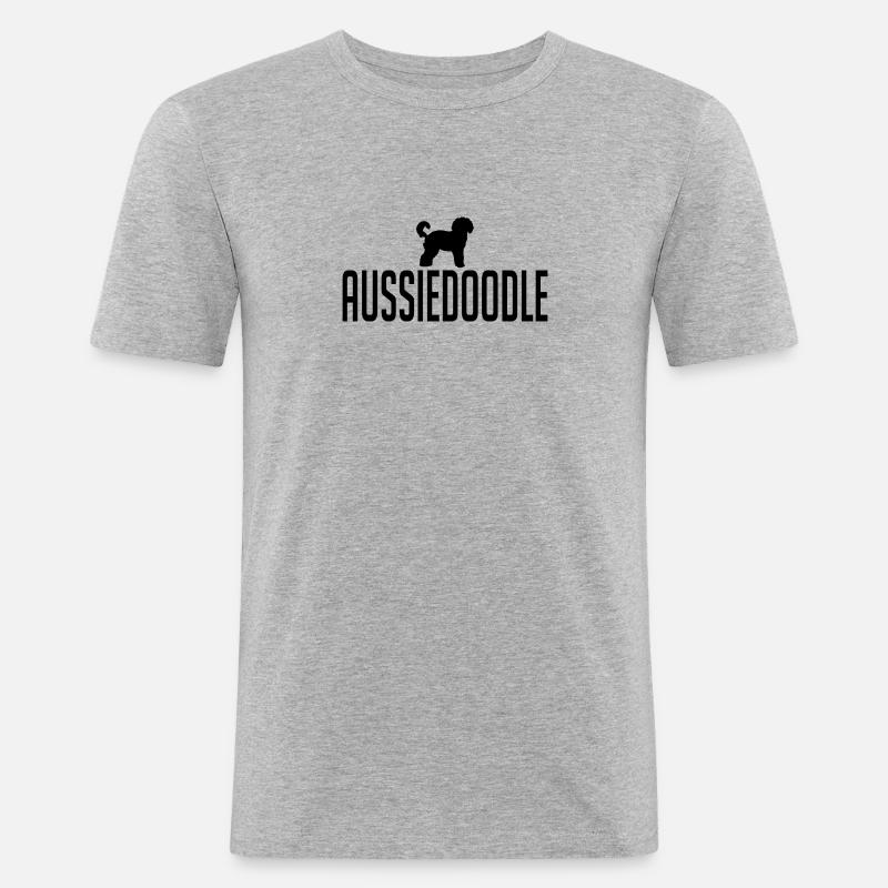 Aussiedoodle Hunderasse Hunde Wilsigns - Männer Slim Fit T-Shirt - Grau meliert