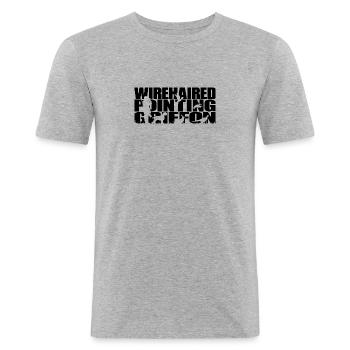 WIREHAIRED POINTING GRIFFON Hunting Dogs Wilsigns - Men's Slim Fit T-Shirt - heather grey - Front - Nik (191cm)