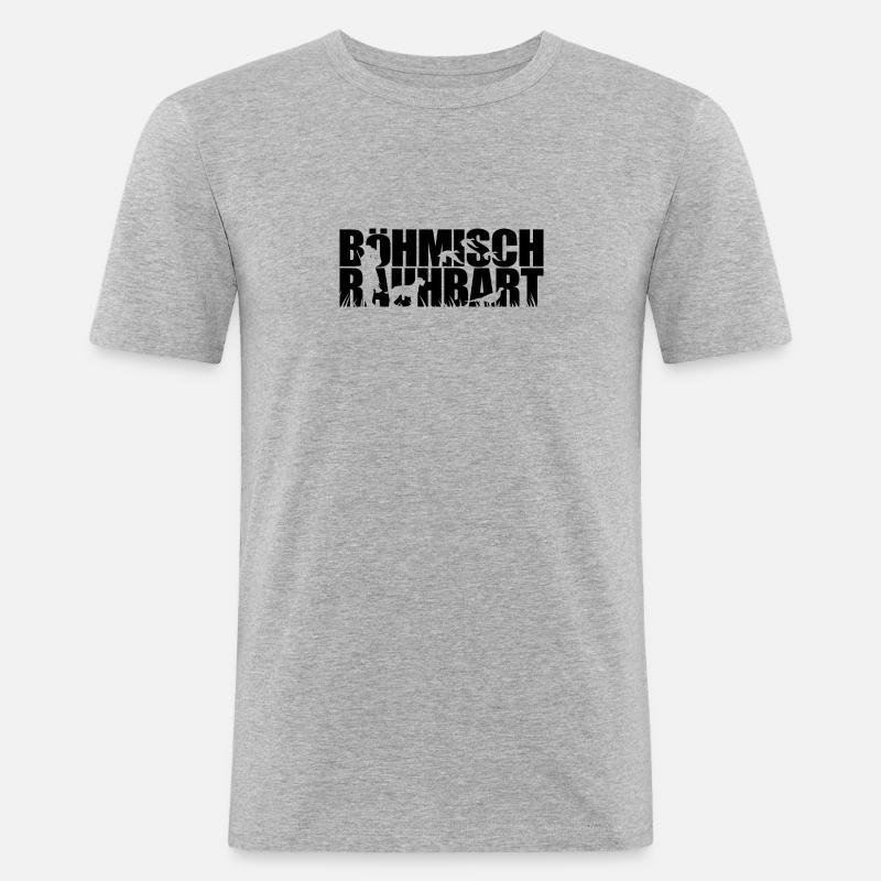 BÖHMISCH RAUHBART Jagdhunde Jagdhund Wilsigns - Männer Slim Fit T-Shirt - Grau meliert