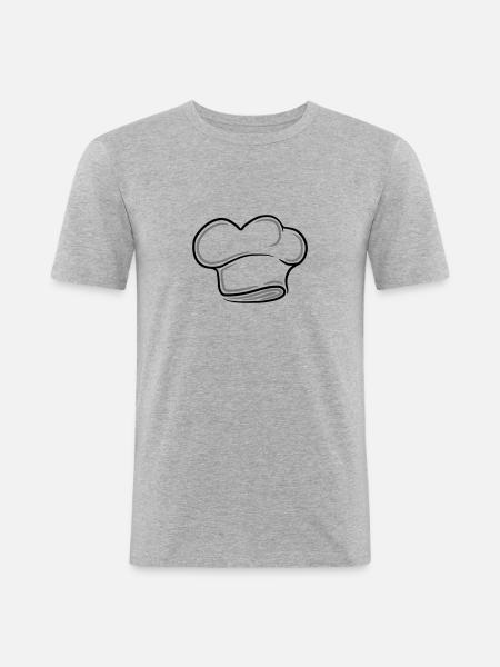 Chef Chef's Hat Tattoo Design - Men's Slim Fit T-Shirt - heather grey