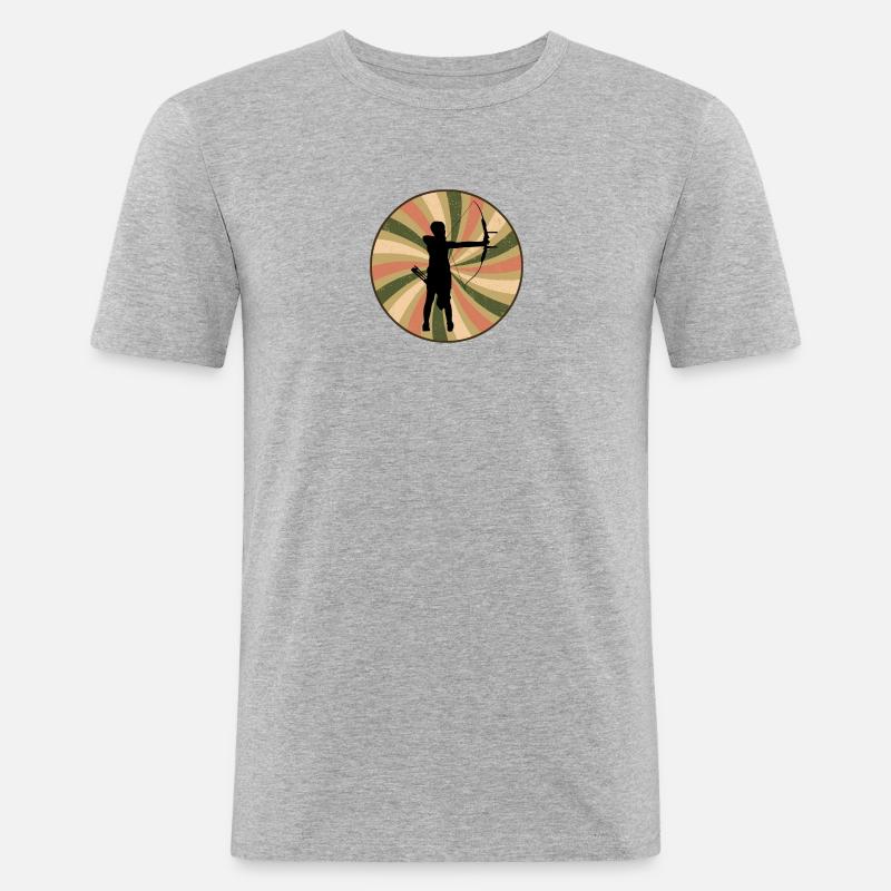 Bogenschießen Bogen - Männer Slim Fit T-Shirt - Grau meliert