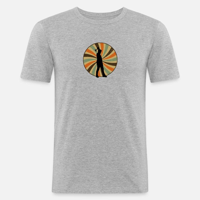 Axe Throwing Axt - Männer Slim Fit T-Shirt - Grau meliert