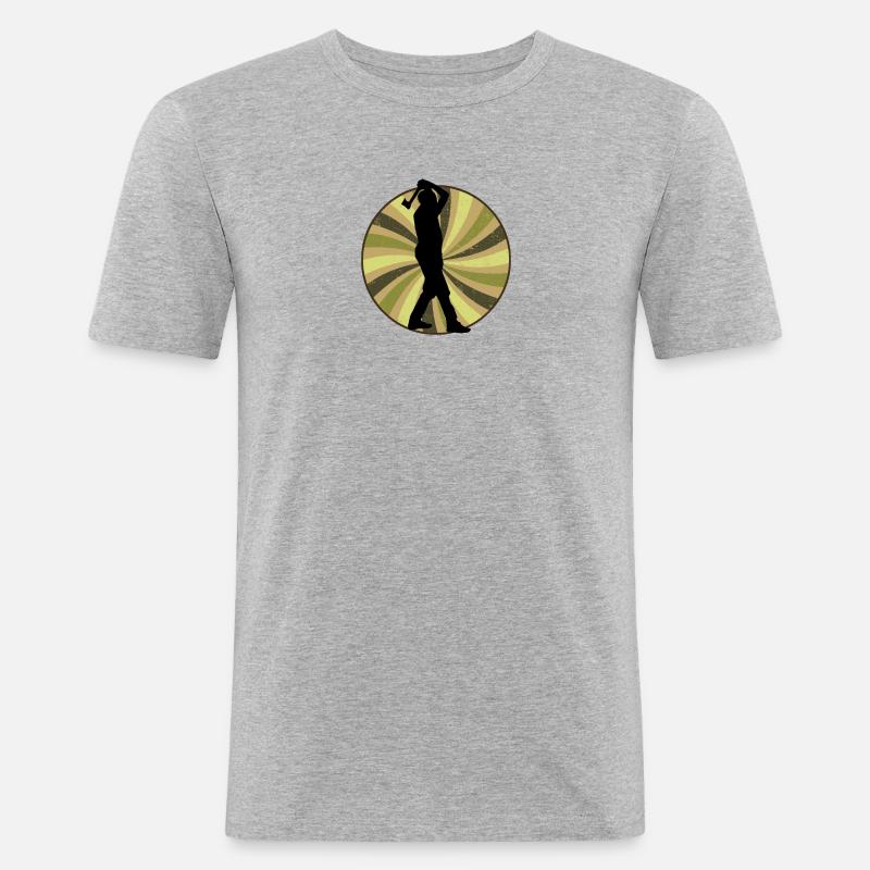 Axe Throwing Axtwerfen - Männer Slim Fit T-Shirt - Grau meliert