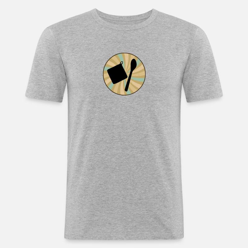 Backwaren Kuchen - Männer Slim Fit T-Shirt - Grau meliert