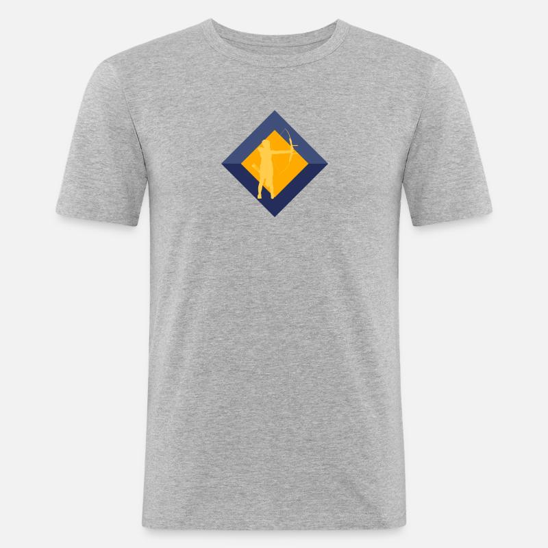 Bogen Bogenschütze Bogenschießen - Männer Slim Fit T-Shirt - Grau meliert
