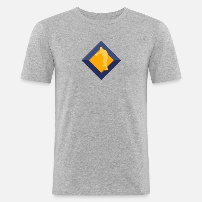 Discgolf Disc Discgolf - Männer Slim Fit T-Shirt - Grau meliert
