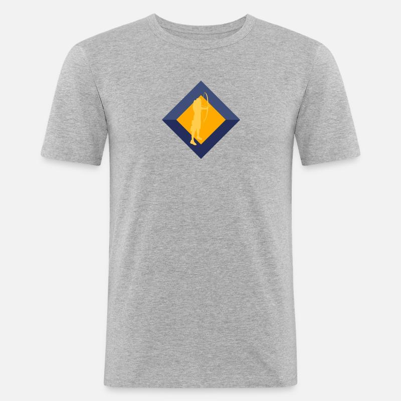 Bogen Bogenschütze Bogenschütze - Männer Slim Fit T-Shirt - Grau meliert
