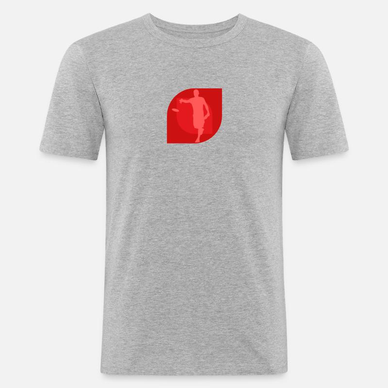 Disc Discgolf Spieler - Männer Slim Fit T-Shirt - Grau meliert