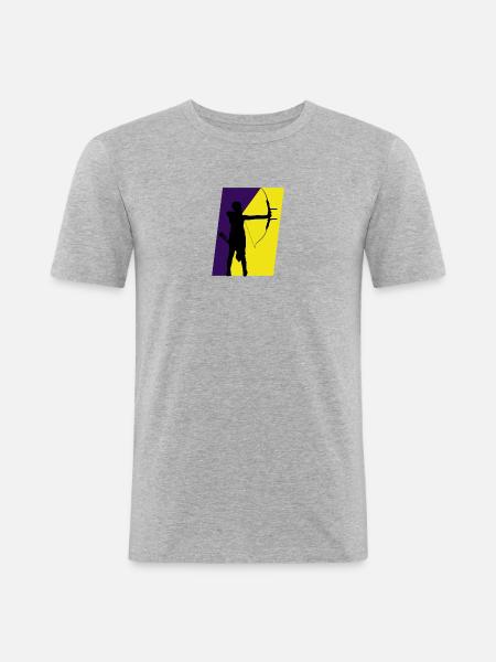 Bogen Armbrust Schießsport - Männer Slim Fit T-Shirt - Grau meliert