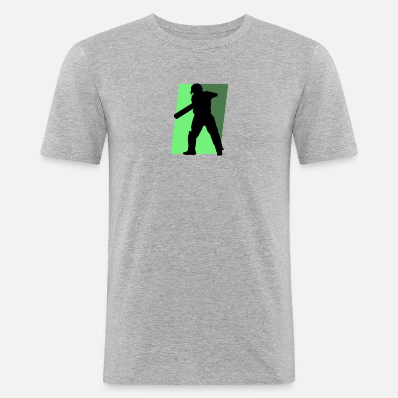 Cricket Pitcher Pitcher - Männer Slim Fit T-Shirt - Grau meliert