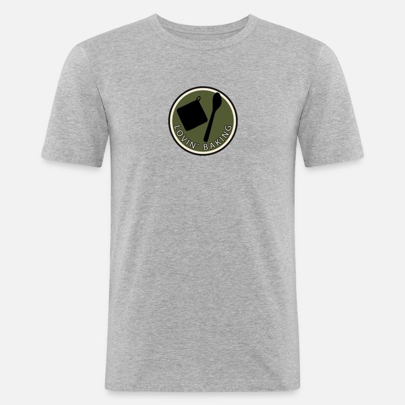 Backwaren Törtchen - Männer Slim Fit T-Shirt - Grau meliert