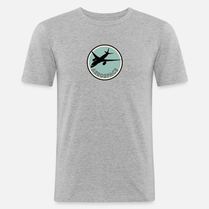 Flieger Luftfahrt Aerospace - Männer Slim Fit T-Shirt - Grau meliert